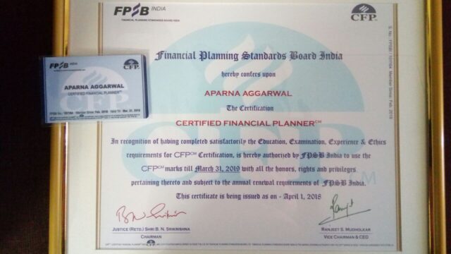 My CFP Certificate and Licence