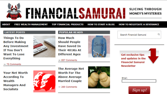 Financial Samurai Home Page